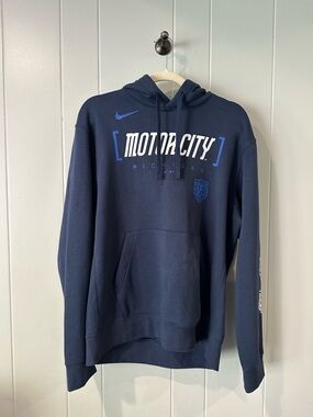 Nike Motor City Michigan Pullover Hoodie in Navy Blue